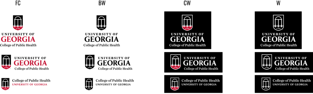 The graphic displays the four versions of the CPH logo - Vertical, Formal, Horzontal and Banner - along with the for color variations - formal, black & white, formal with white text, white.